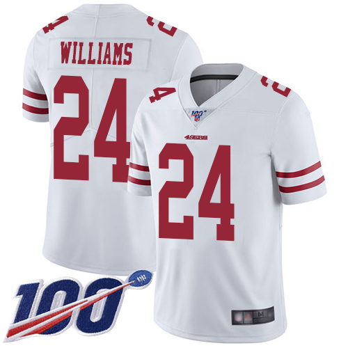 San Francisco 49ers Limited White Men K Waun Williams Road NFL Jersey 24 100th Season Vapor Untouchable